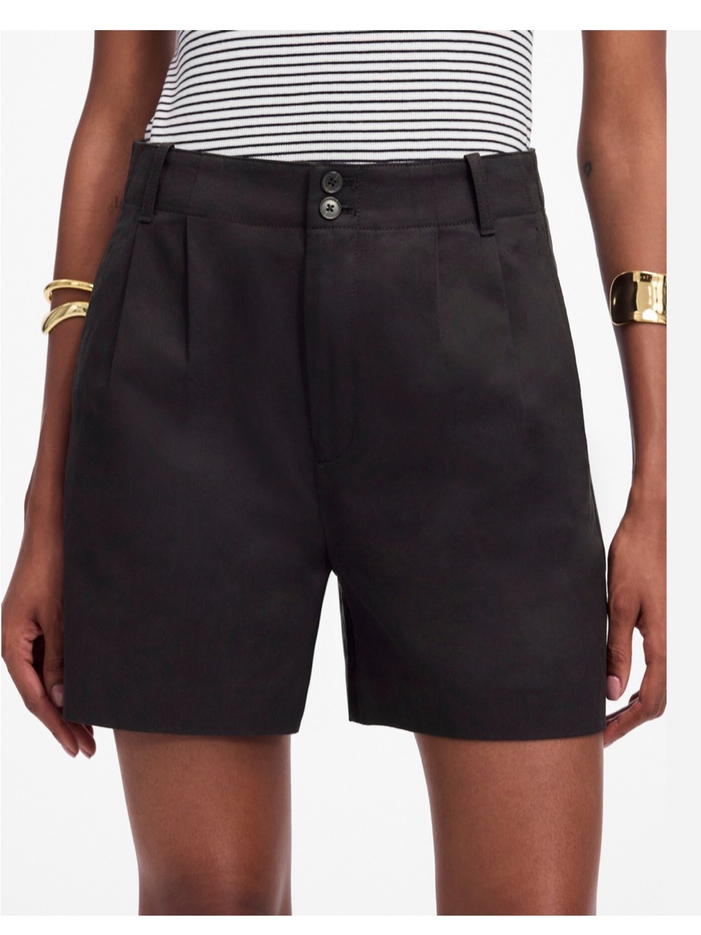 Madewell Shorts Drapey Twill Black Size 00/XXS NWOT
